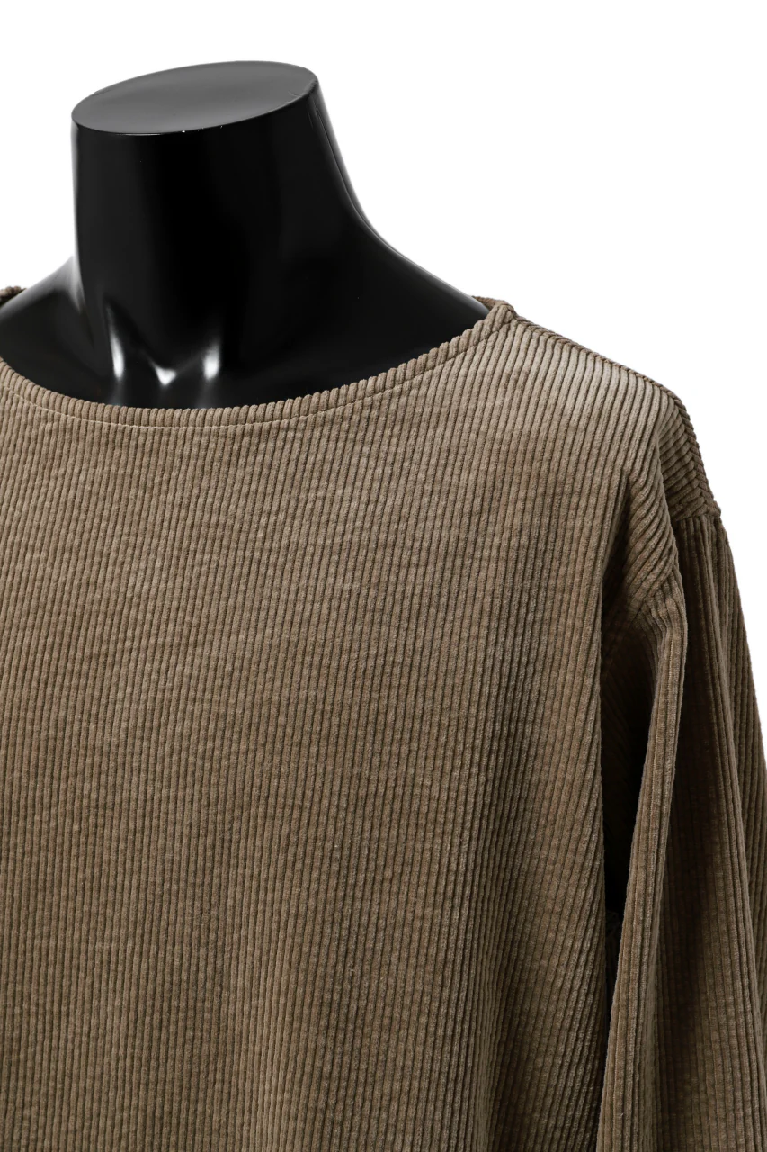 ISAMU KATAYAMA BACKLASH GARENT-DYED PULLOVER / 7W STRETCH CORDUROY (KHAKI) - Image 8