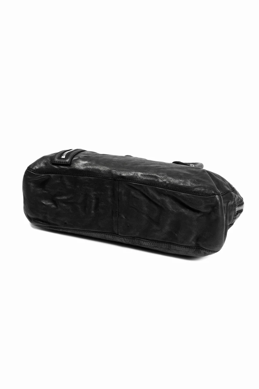 ISAMU KATAYAMA BACKLASH GYM BAG / Italy Shoulder + Steer OBJECT DYED (BLACK) - Image 10