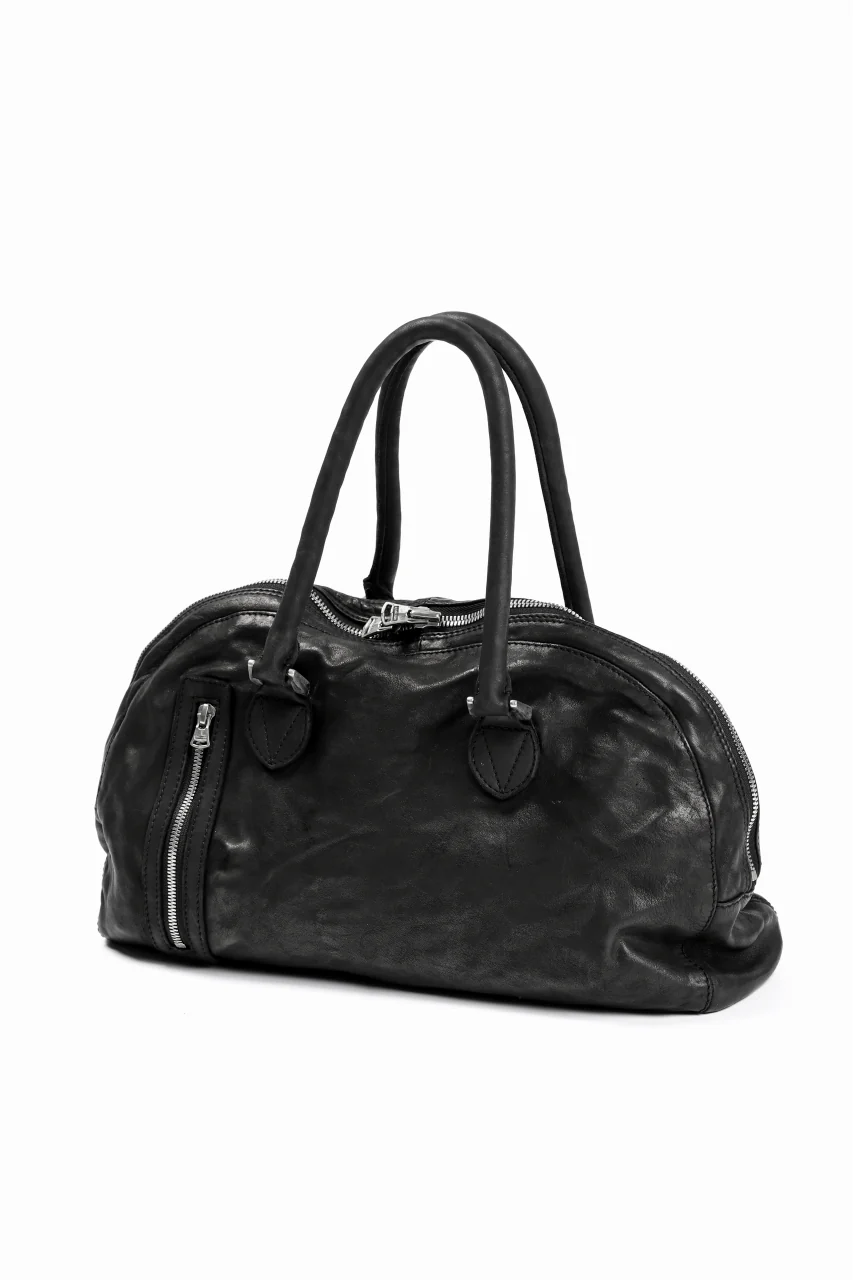 ISAMU KATAYAMA BACKLASH GYM BAG / Italy Shoulder + Steer OBJECT DYED (BLACK) - Image 6