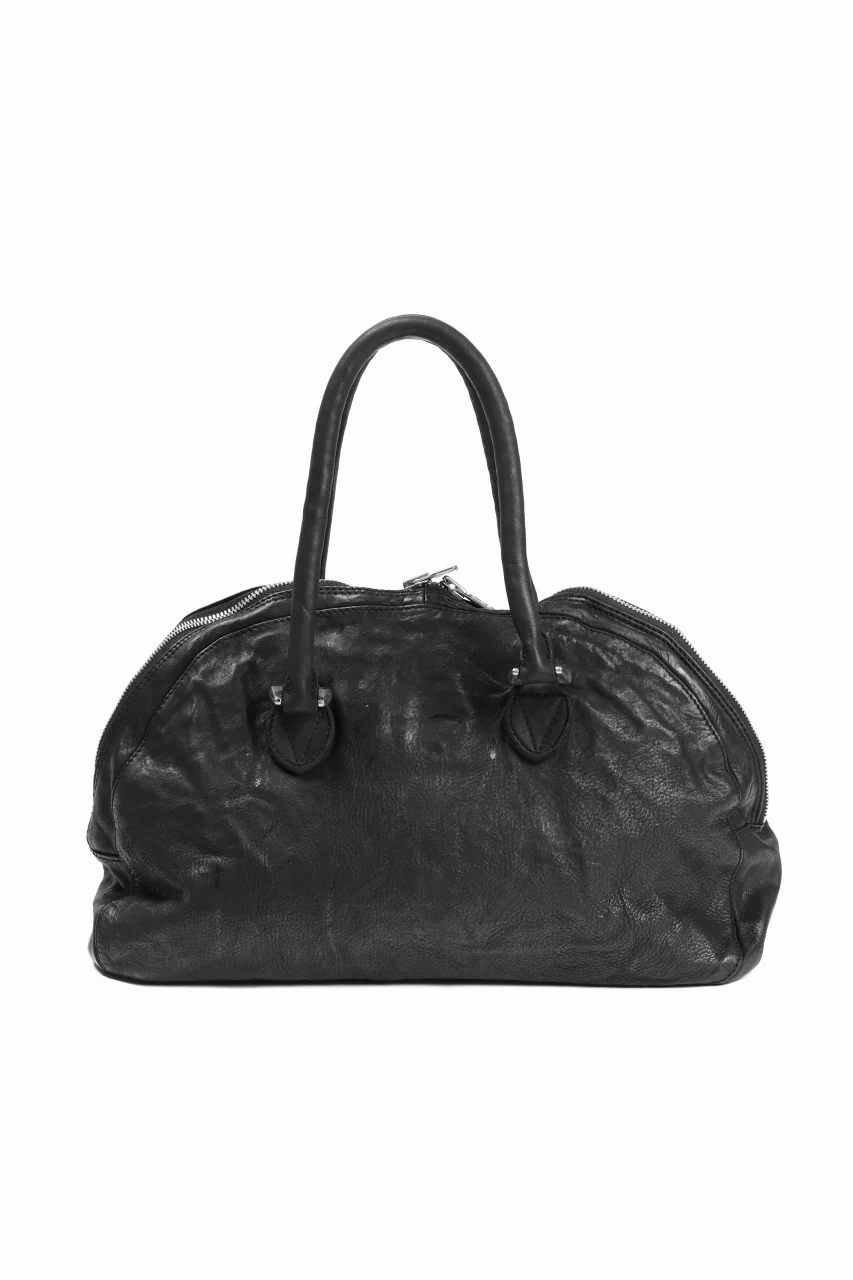 ISAMU KATAYAMA BACKLASH GYM BAG / Italy Shoulder + Steer OBJECT DYED (BLACK) - Image 8