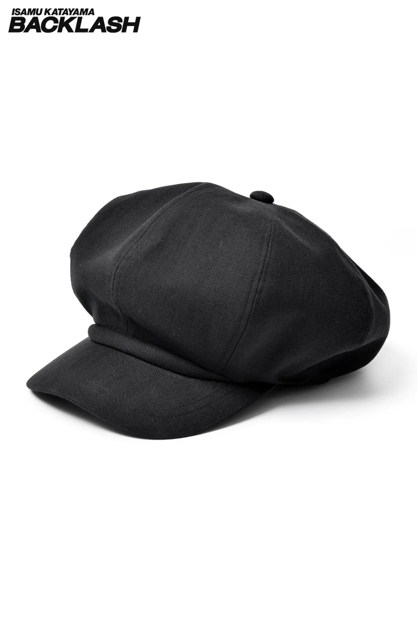 ISAMU KATAYAMA BACKLASH HERRINGBONE CASQUETTE (BLACK)