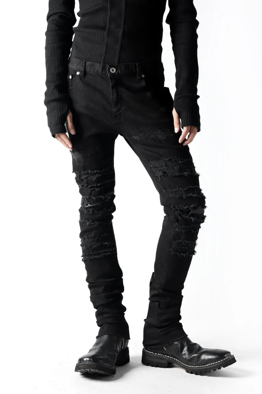 ISAMU KATAYAMA BACKLASH HIGH POWER STRETCH SKINNY PANTS (REPAIRED DEERSKIN) - Image 11