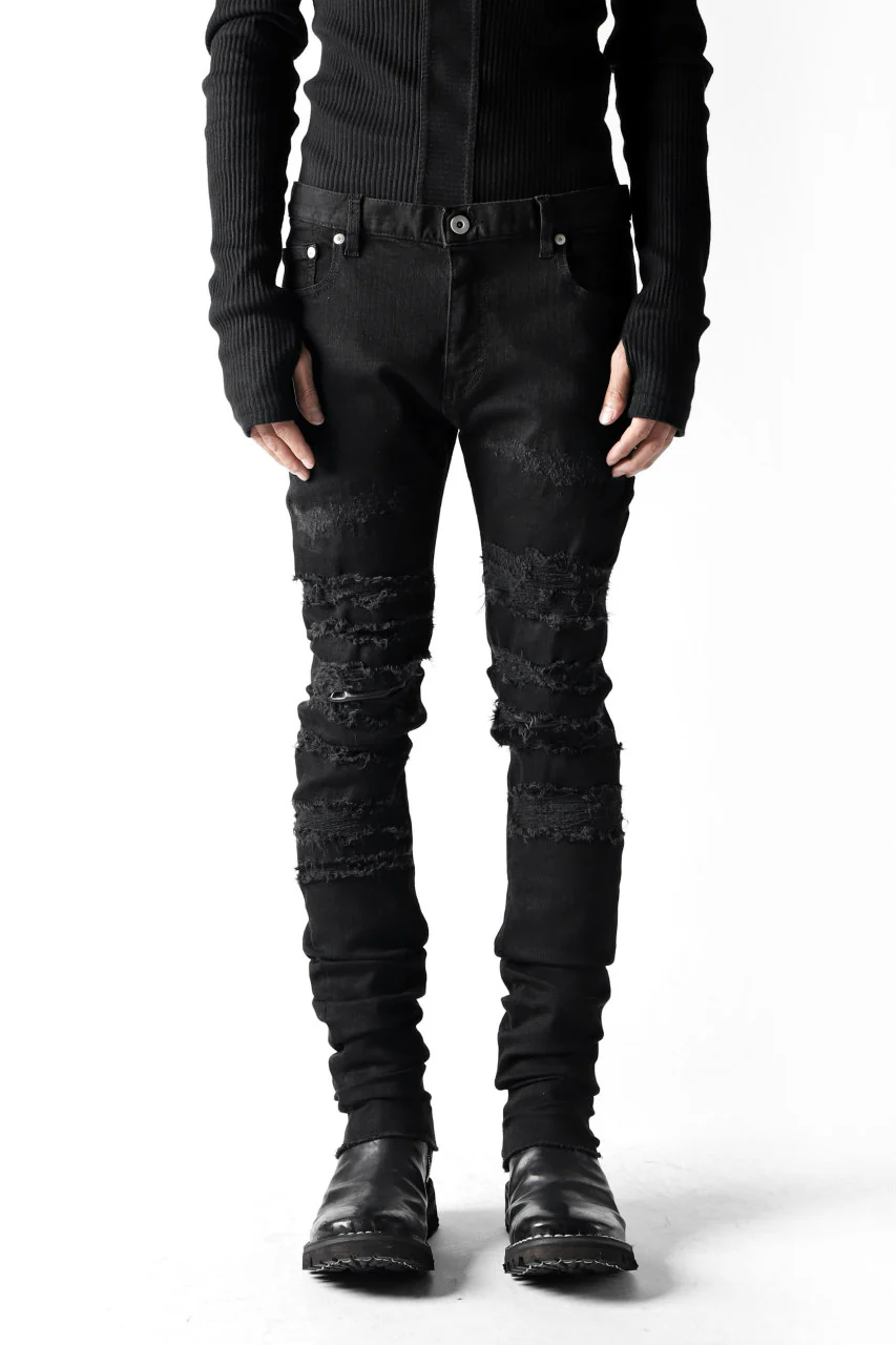 ISAMU KATAYAMA BACKLASH HIGH POWER STRETCH SKINNY PANTS (REPAIRED DEERSKIN) - Image 7