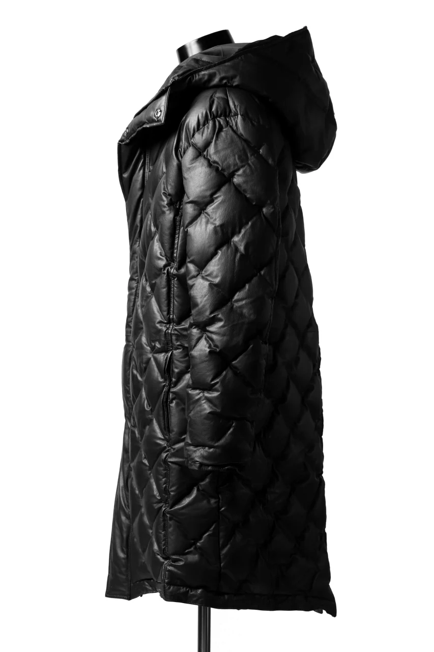 ISAMU KATAYAMA BACKLASH HOODED DAWN COAT / [KANGAROO LEATHER / POLAND WHITE GOOSE] (BLACK) - Image 18