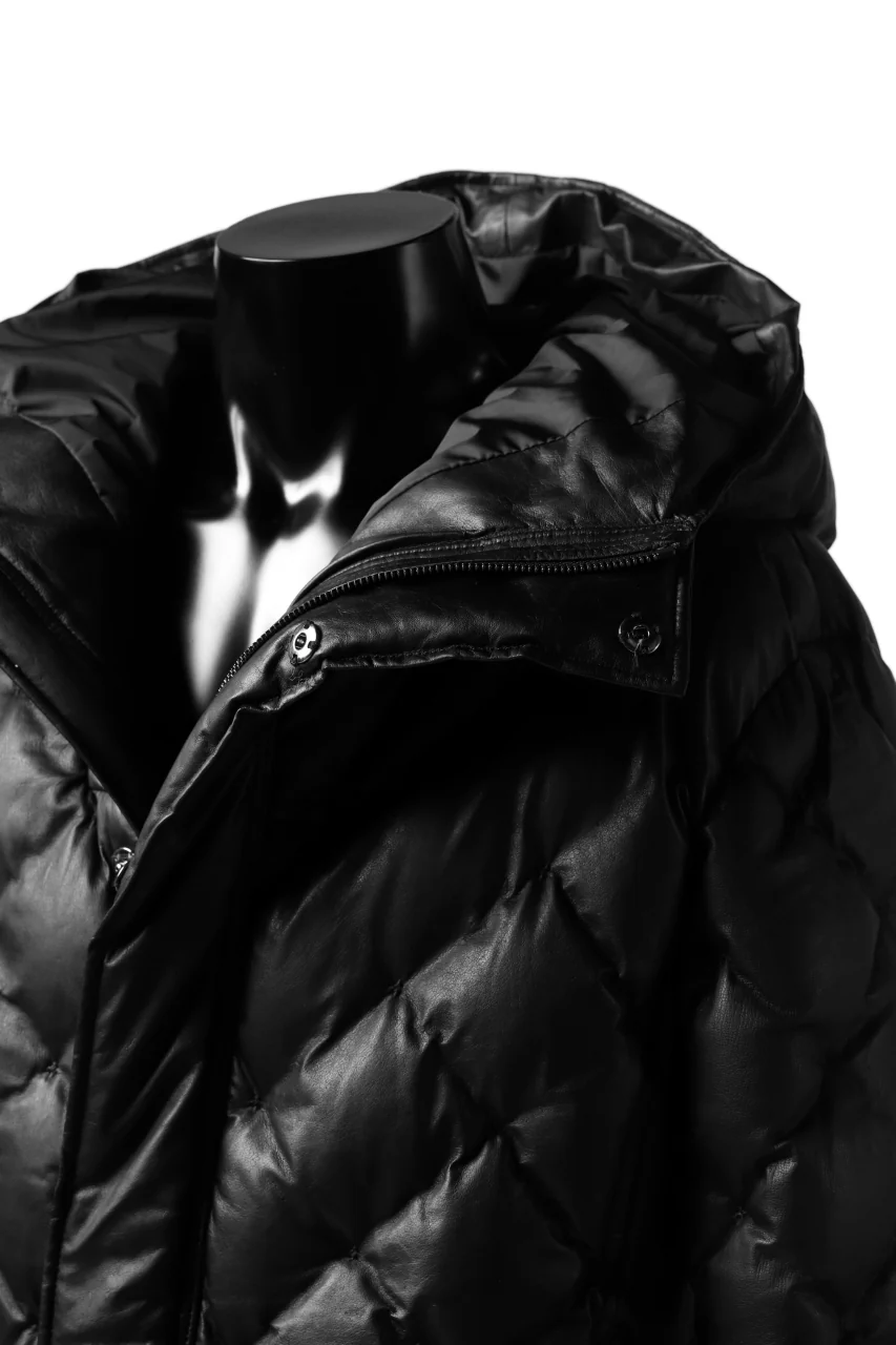 ISAMU KATAYAMA BACKLASH HOODED DAWN COAT / [KANGAROO LEATHER / POLAND WHITE GOOSE] (BLACK) - Image 29