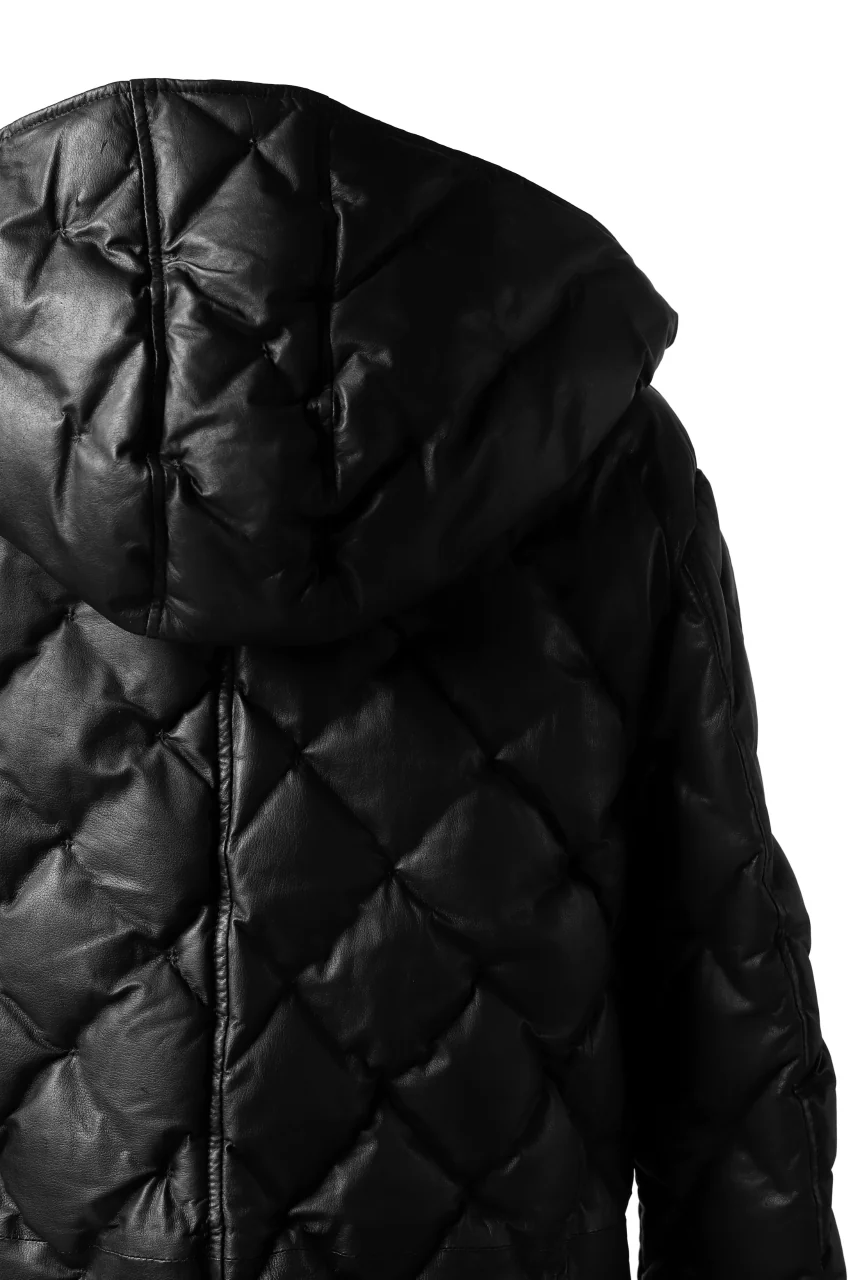 ISAMU KATAYAMA BACKLASH HOODED DAWN COAT / [KANGAROO LEATHER / POLAND WHITE GOOSE] (BLACK) - Image 33