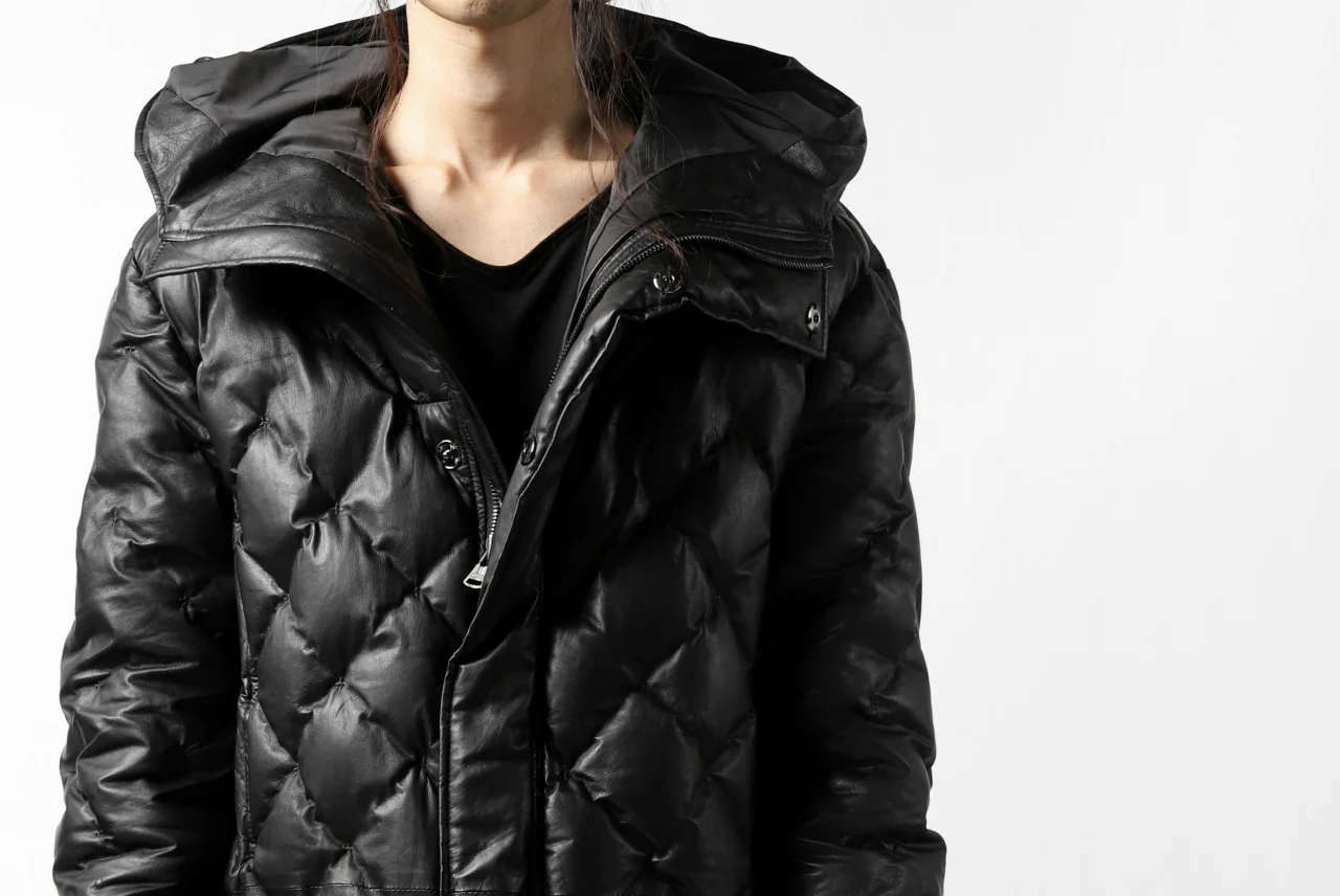 ISAMU KATAYAMA BACKLASH HOODED DAWN COAT / [KANGAROO LEATHER / POLAND WHITE GOOSE] (BLACK) - Image 37