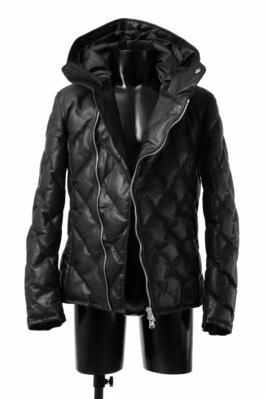 ISAMU KATAYAMA BACKLASH HOODED DOWN BLOUSON / LUXURY STEER + POLISH WHITE GOOSE (BLACK) - Image 8