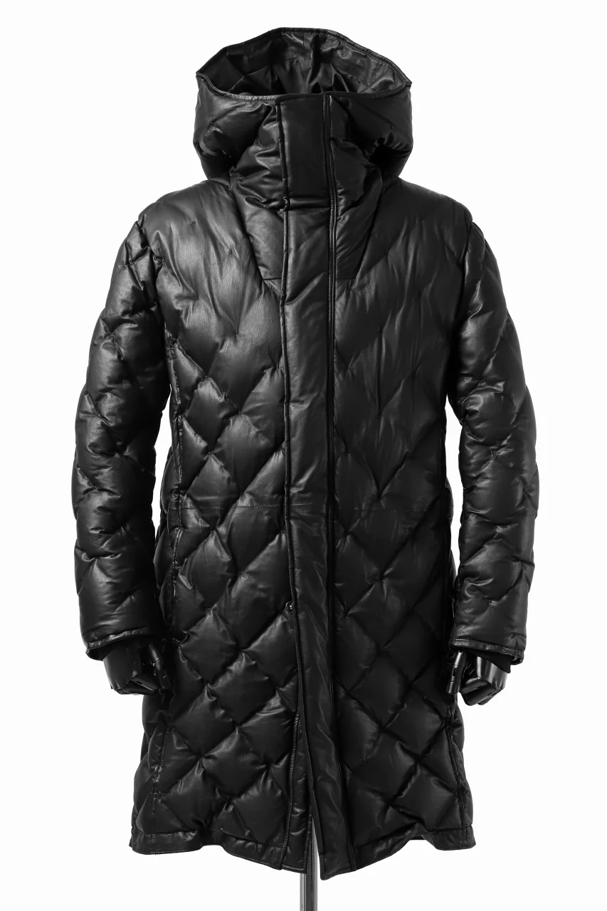 ISAMU KATAYAMA BACKLASH HOODED DOWN COAT / KANGAROO + POLISH WHITE GOOSE (BLACK)