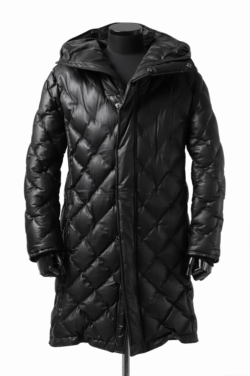 ISAMU KATAYAMA BACKLASH HOODED DOWN COAT / KANGAROO + POLISH WHITE GOOSE (BLACK) - Image 2