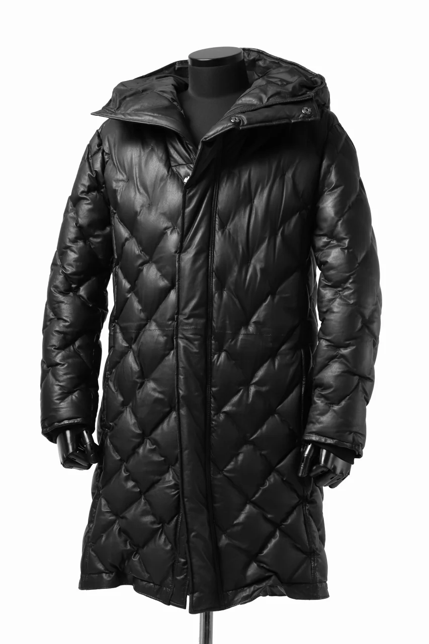 ISAMU KATAYAMA BACKLASH HOODED DOWN COAT / KANGAROO + POLISH WHITE GOOSE (BLACK) - Image 6