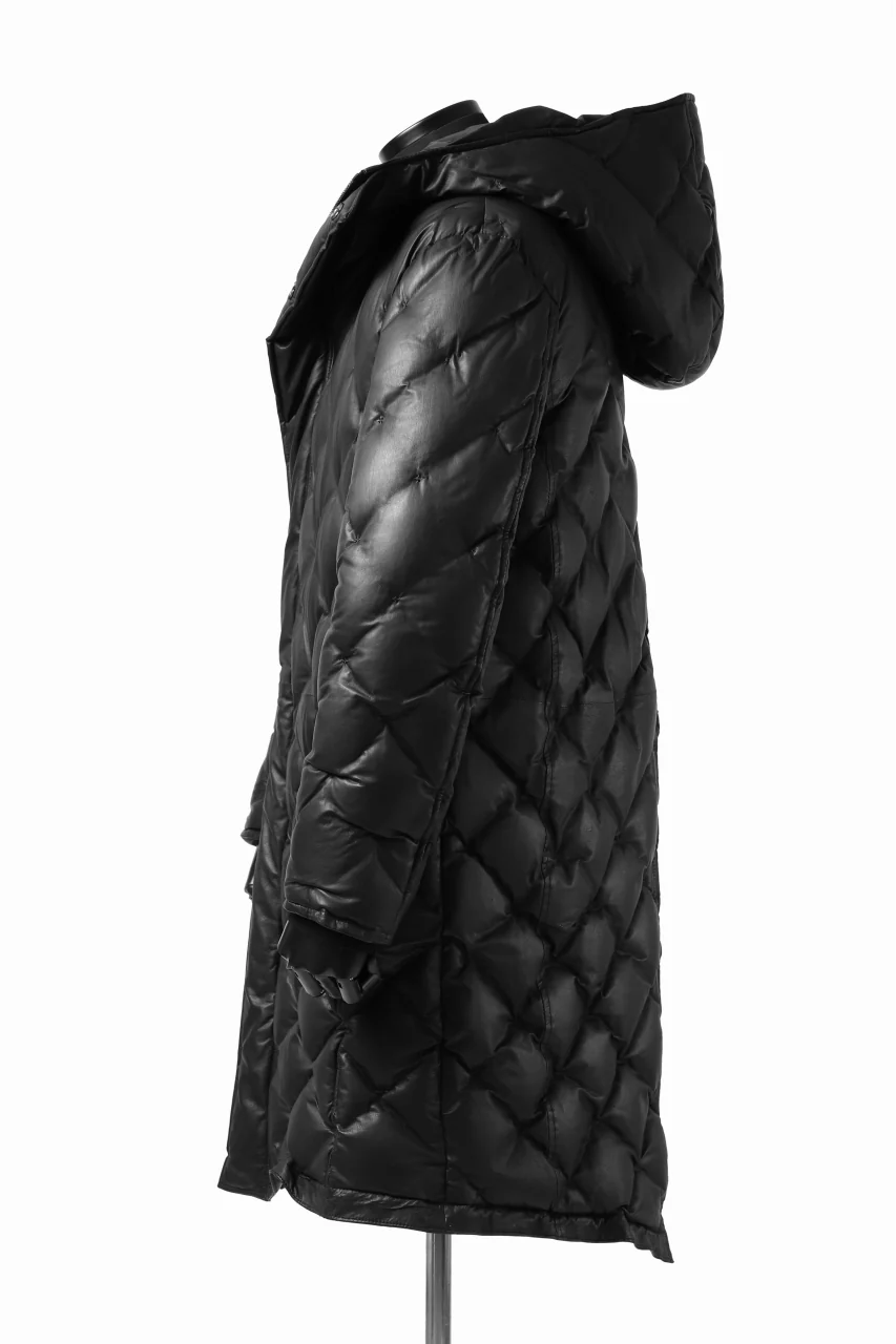 ISAMU KATAYAMA BACKLASH HOODED DOWN COAT / KANGAROO + POLISH WHITE GOOSE (BLACK) - Image 7