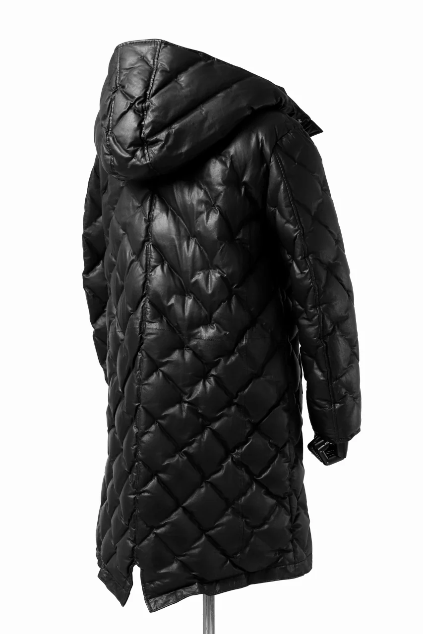 ISAMU KATAYAMA BACKLASH HOODED DOWN COAT / KANGAROO + POLISH WHITE GOOSE (BLACK) - Image 9