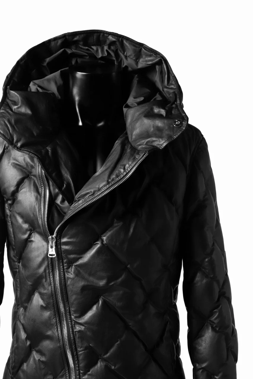 ISAMU KATAYAMA BACKLASH HOODED DOWN JACKET / [KANGAROO LEATHER / POLAND WHITE GOOSE] (BLACK) - Image 11
