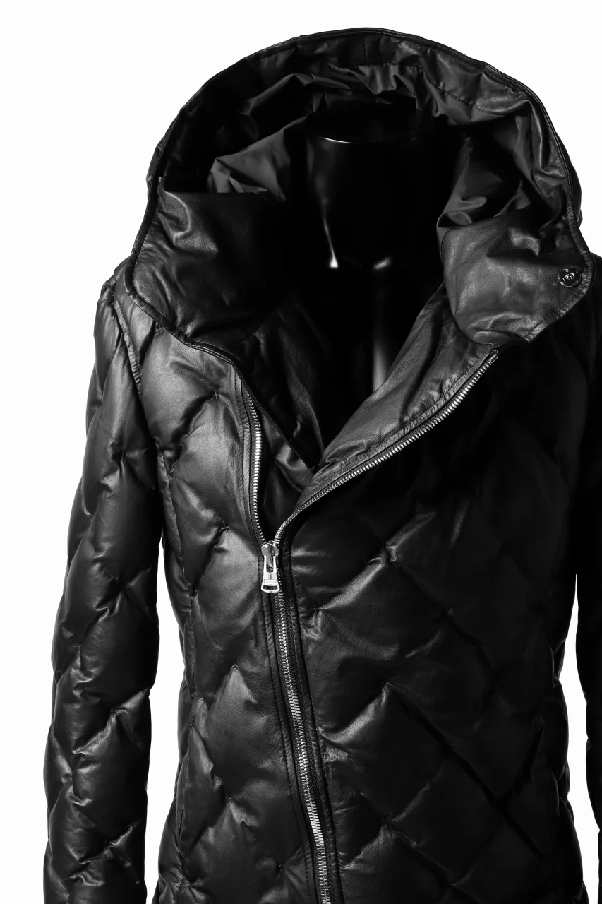 ISAMU KATAYAMA BACKLASH HOODED DOWN JACKET / [KANGAROO LEATHER / POLAND WHITE GOOSE] (BLACK) - Image 12