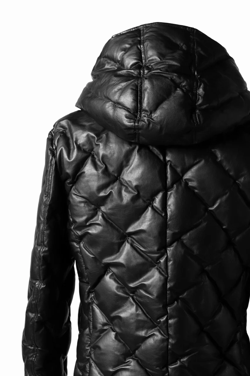 ISAMU KATAYAMA BACKLASH HOODED DOWN JACKET / [KANGAROO LEATHER / POLAND WHITE GOOSE] (BLACK) - Image 16