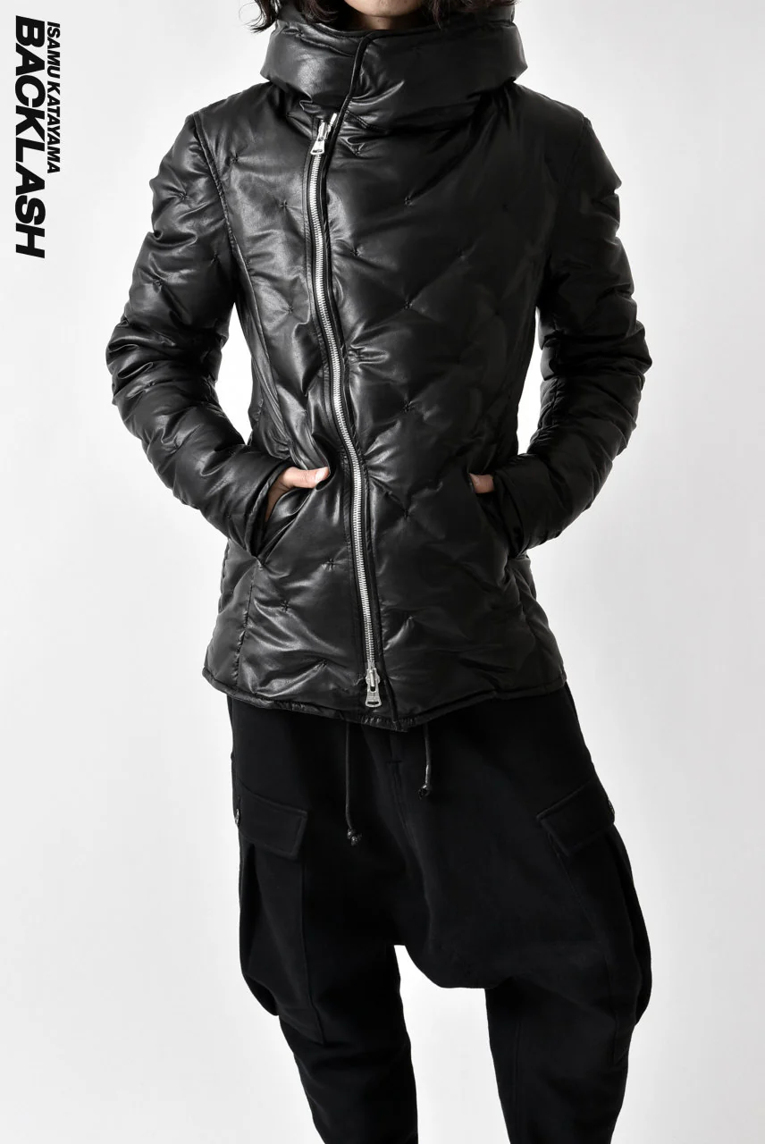 ISAMU KATAYAMA BACKLASH HOODED DOWN JACKET / [KANGAROO LEATHER / POLAND WHITE GOOSE] (BLACK) - Image 23