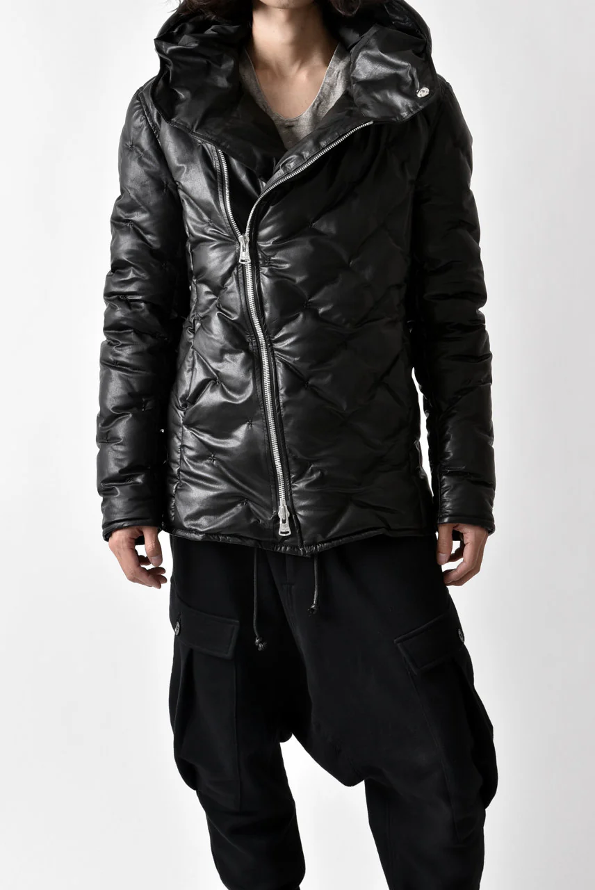 ISAMU KATAYAMA BACKLASH HOODED DOWN JACKET / [KANGAROO LEATHER / POLAND WHITE GOOSE] (BLACK) - Image 25