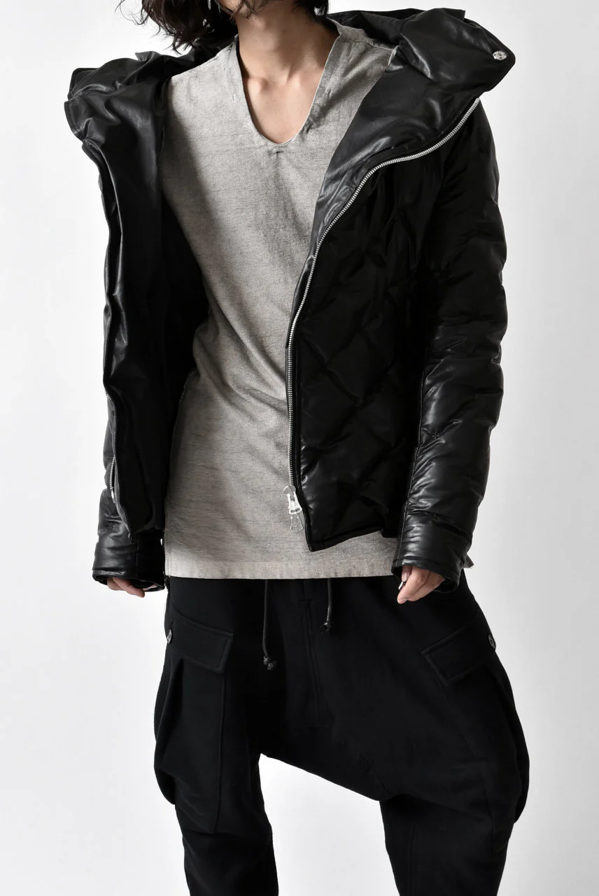 ISAMU KATAYAMA BACKLASH HOODED DOWN JACKET / [KANGAROO LEATHER / POLAND WHITE GOOSE] (BLACK) - Image 30