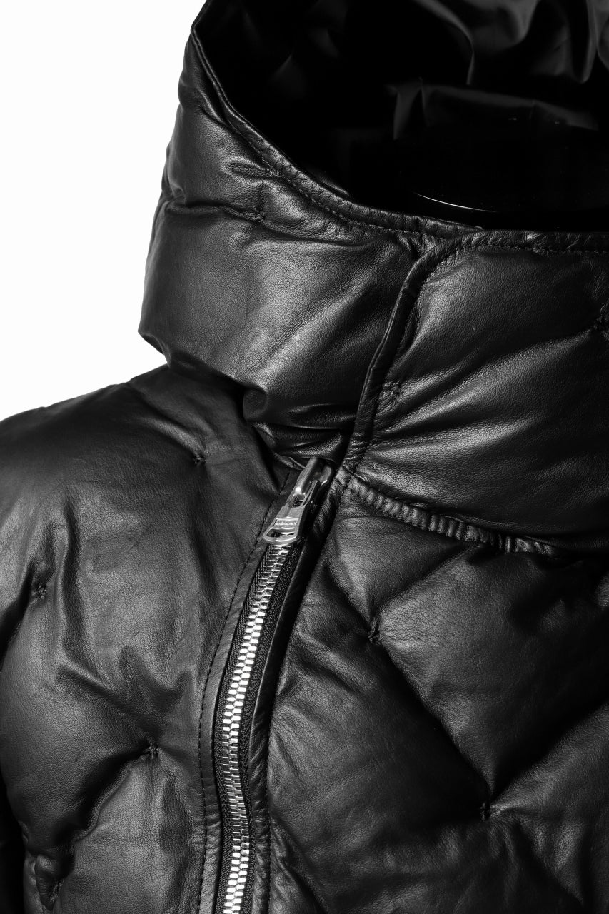 ISAMU KATAYAMA BACKLASH HOODED DOWN JACKET / [KANGAROO LEATHER / POLAND WHITE GOOSE] (BLACK) - Image 5