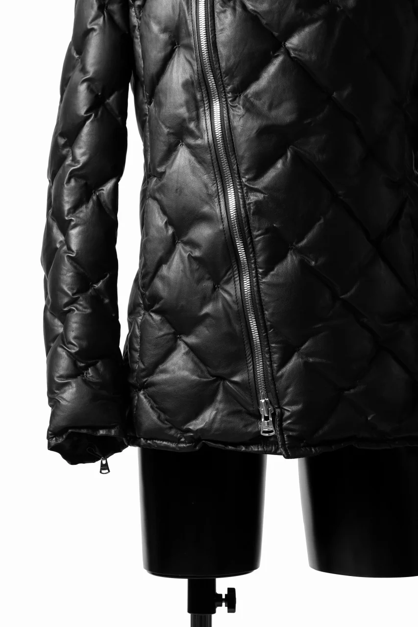 ISAMU KATAYAMA BACKLASH HOODED DOWN JACKET / [KANGAROO LEATHER / POLAND WHITE GOOSE] (BLACK) - Image 8