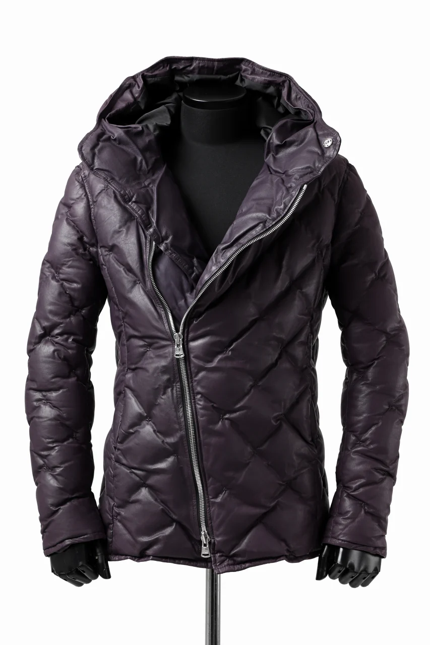 ISAMU KATAYAMA BACKLASH HOODED DOWN JACKET / KANGAROO + POLISH WHITE GOOSE (PURPLE) - Image 2