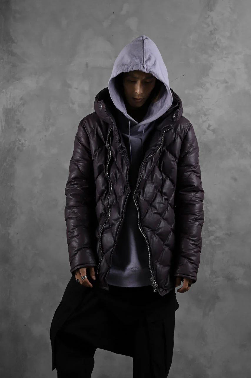 ISAMU KATAYAMA BACKLASH HOODED DOWN JACKET / KANGAROO + POLISH WHITE GOOSE (PURPLE) - Image 41