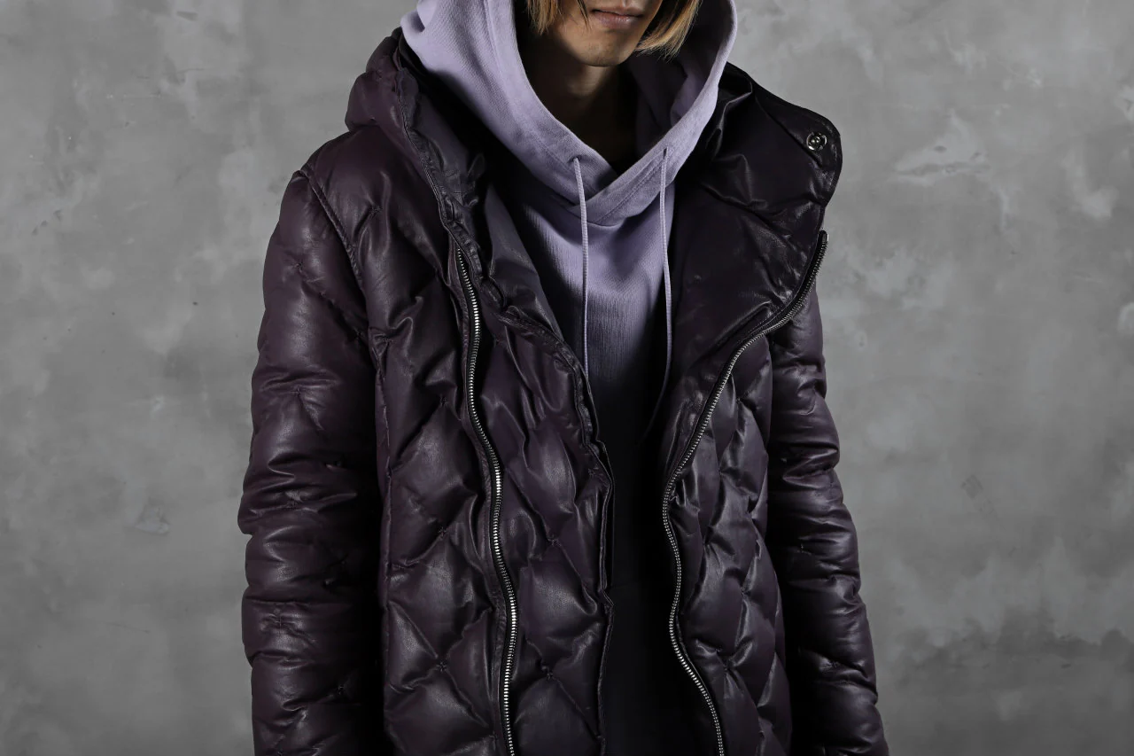 ISAMU KATAYAMA BACKLASH HOODED DOWN JACKET / KANGAROO + POLISH WHITE GOOSE (PURPLE) - Image 46