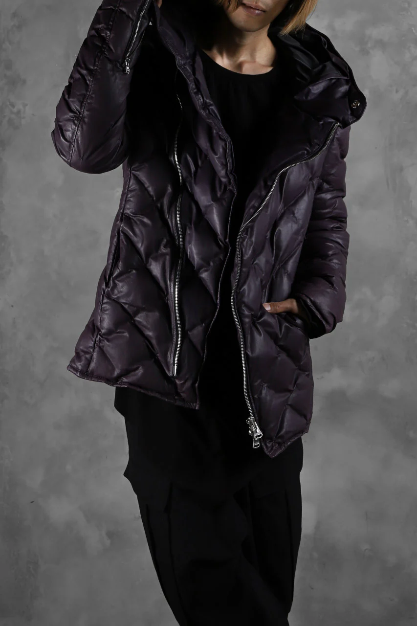 ISAMU KATAYAMA BACKLASH HOODED DOWN JACKET / KANGAROO + POLISH WHITE GOOSE (PURPLE) - Image 6