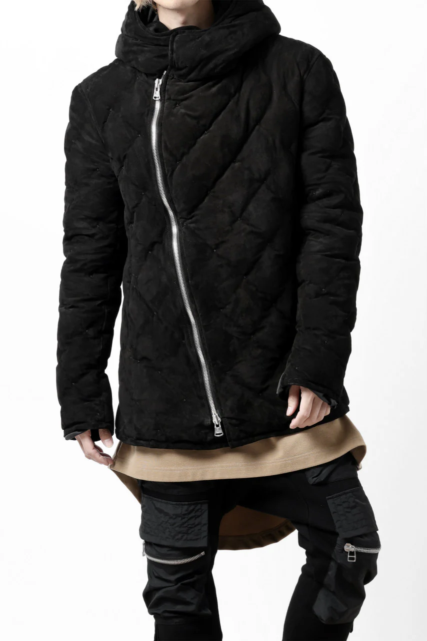 ISAMU KATAYAMA BACKLASH HOODED DOWN JACKET / KANGAROO REVERSE + POLISH WHITE GOOSE (BLACK) - Image 4