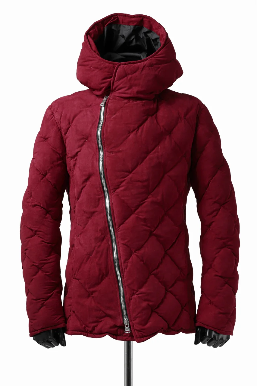 ISAMU KATAYAMA BACKLASH HOODED DOWN JACKET / KANGAROO REVERSE + POLISH WHITE GOOSE (RED)