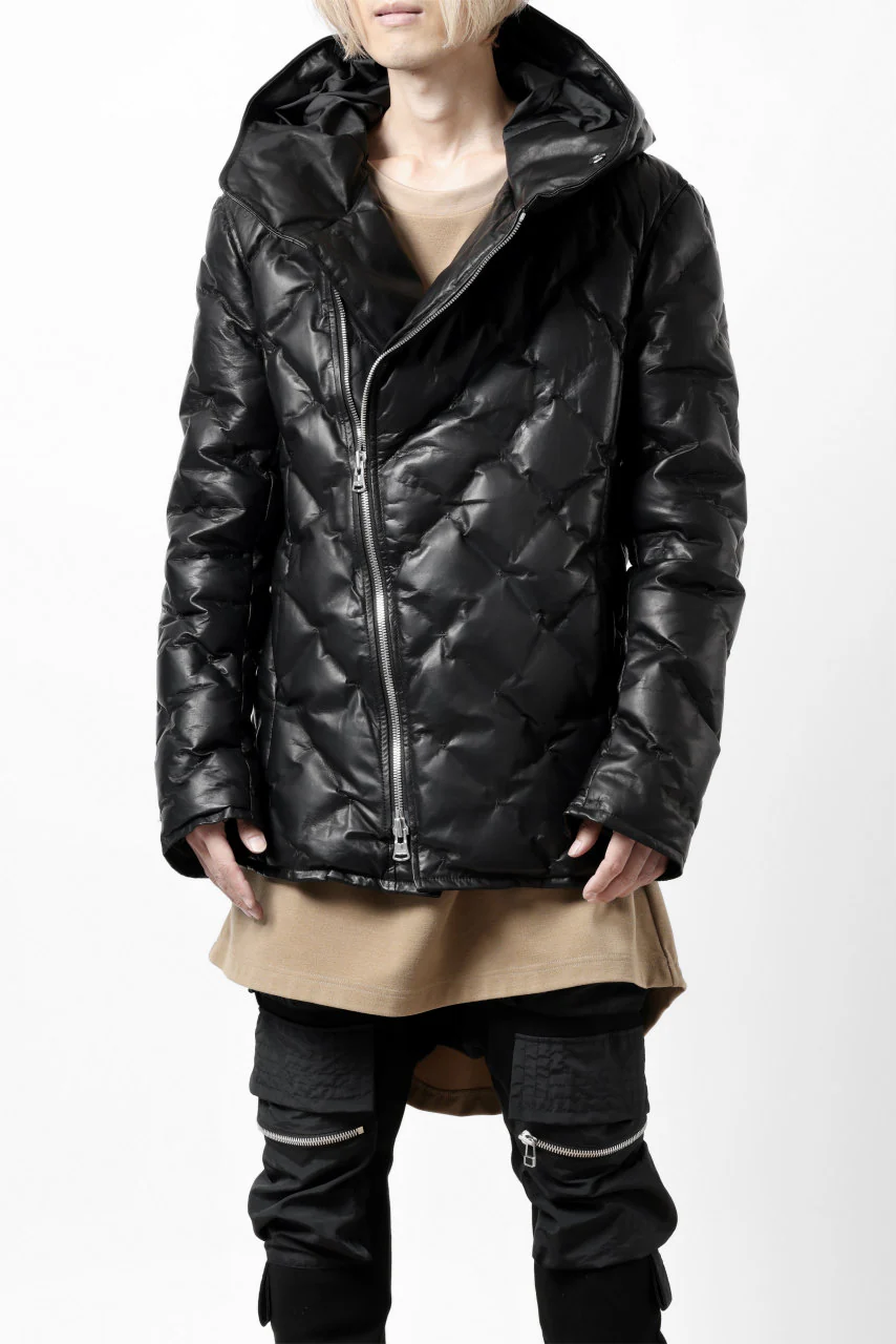 ISAMU KATAYAMA BACKLASH HOODED DOWN JACKET / LUXURY STEER + POLISH WHITE GOOSE (BLACK) - Image 3