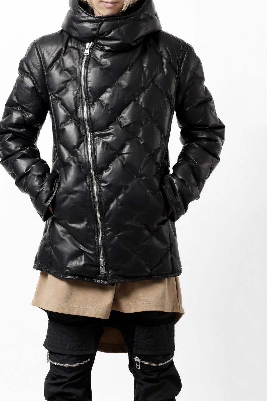 ISAMU KATAYAMA BACKLASH HOODED DOWN JACKET / LUXURY STEER + POLISH WHITE GOOSE (BLACK) - Image 7