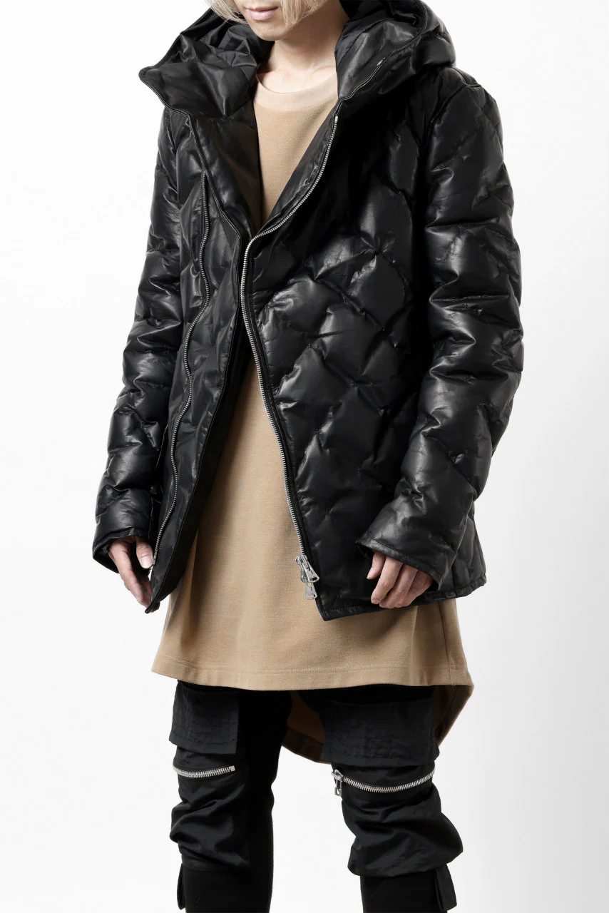 ISAMU KATAYAMA BACKLASH HOODED DOWN JACKET / LUXURY STEER + POLISH WHITE GOOSE (BLACK) - Image 8