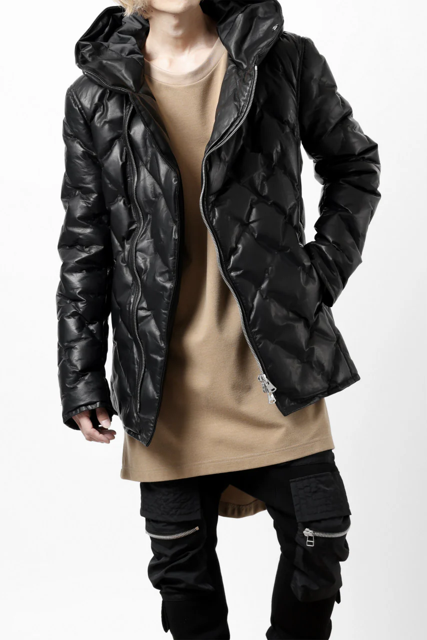 ISAMU KATAYAMA BACKLASH HOODED DOWN JACKET / LUXURY STEER + POLISH WHITE GOOSE (BLACK) - Image 9