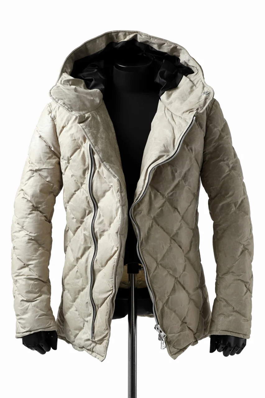 ISAMU KATAYAMA BACKLASH HOODED DOWN JACKET / WAXY KANGAROO + POLISH WHITE GOOSE (WHITE) - Image 10