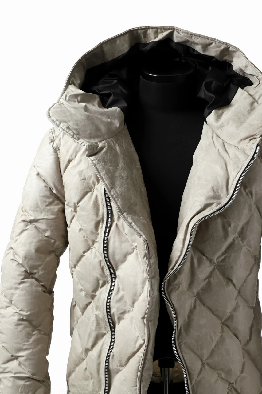 ISAMU KATAYAMA BACKLASH HOODED DOWN JACKET / WAXY KANGAROO + POLISH WHITE GOOSE (WHITE) - Image 14
