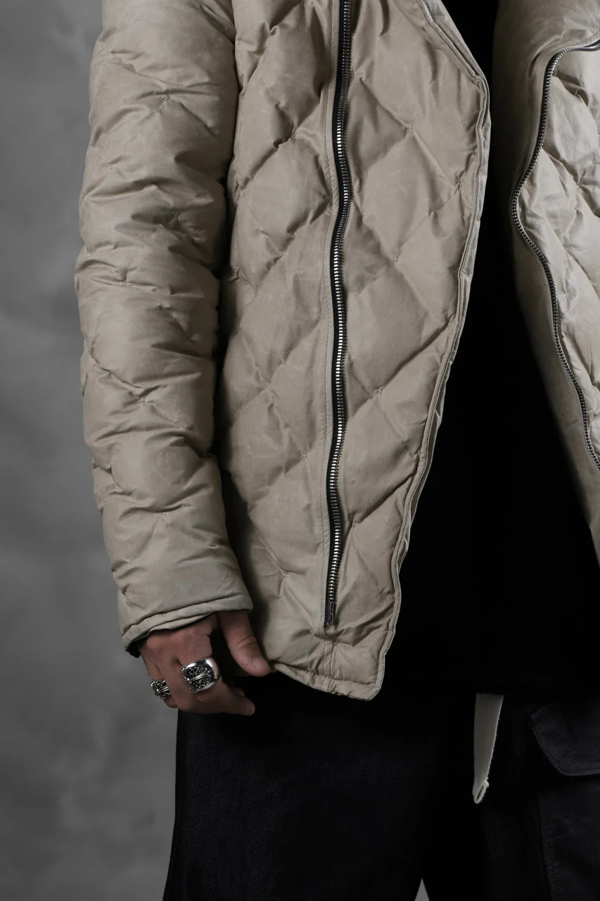 ISAMU KATAYAMA BACKLASH HOODED DOWN JACKET / WAXY KANGAROO + POLISH WHITE GOOSE (WHITE) - Image 49