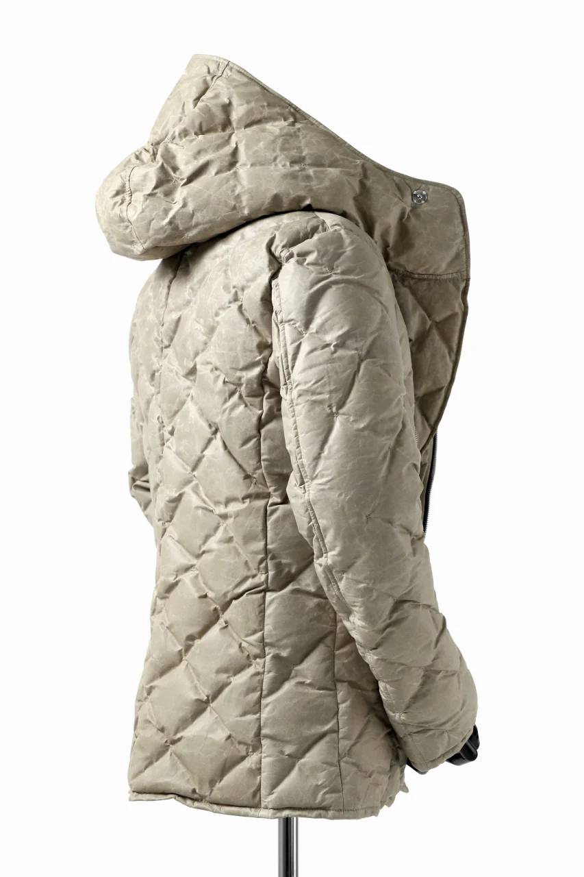 ISAMU KATAYAMA BACKLASH HOODED DOWN JACKET / WAXY KANGAROO + POLISH WHITE GOOSE (WHITE) - Image 9