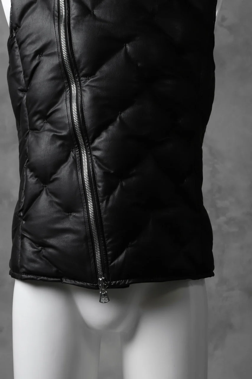 ISAMU KATAYAMA BACKLASH exclusive HOODED DOWN VEST /［KANGAROO LEATHER / POLAND WHITE GOOSE] (BLACK) - Image 6