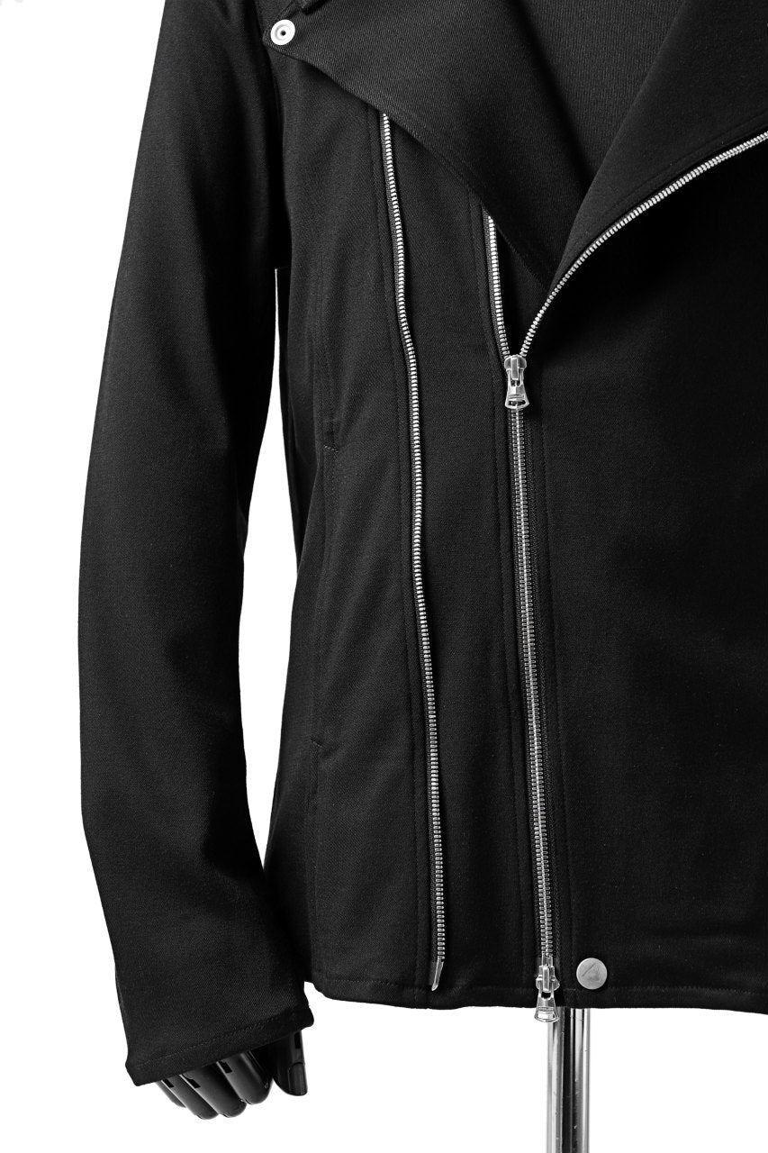 ISAMU KATAYAMA BACKLASH HOODED RIDERS BLOUSON / STRETCH RAYON SILK (BLACK) - Image 21