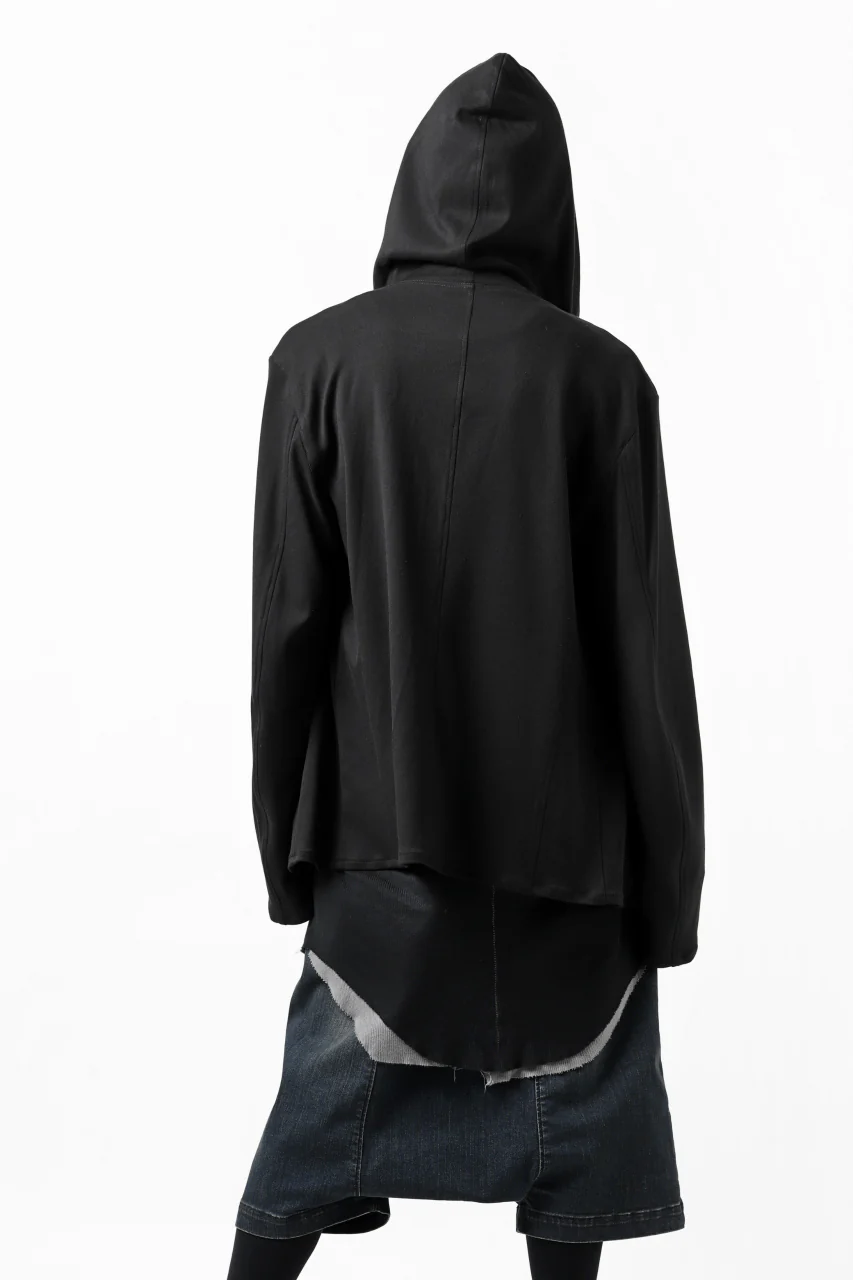 ISAMU KATAYAMA BACKLASH HOODED RIDERS BLOUSON / STRETCH RAYON SILK (BLACK) - Image 37
