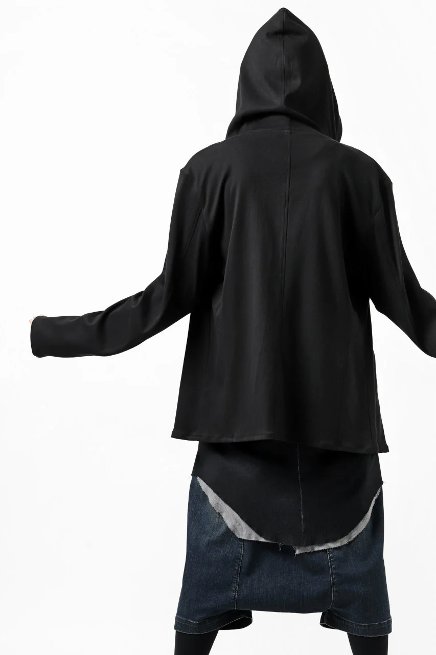 ISAMU KATAYAMA BACKLASH HOODED RIDERS BLOUSON / STRETCH RAYON SILK (BLACK) - Image 39