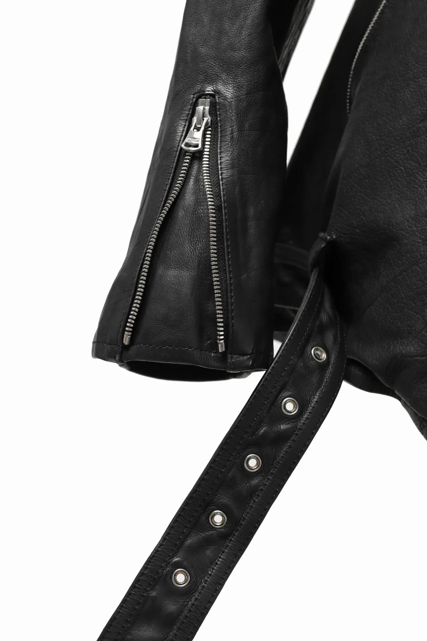 ISAMU KATAYAMA BACKLASH HOODED RIDERS JACKET / JP-CALF GARMENT WASHED (BLACK) - Image 31