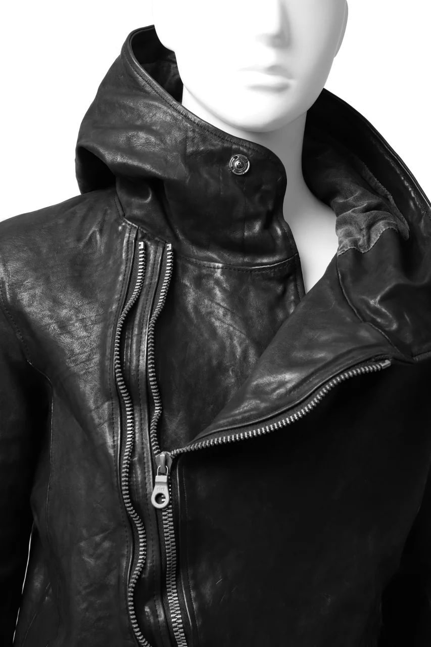 ISAMU KATAYAMA BACKLASH HOODED ZIPPER JACKET / ITALY-SHOULDER OBJECT DYED (BLACK) - Image 16