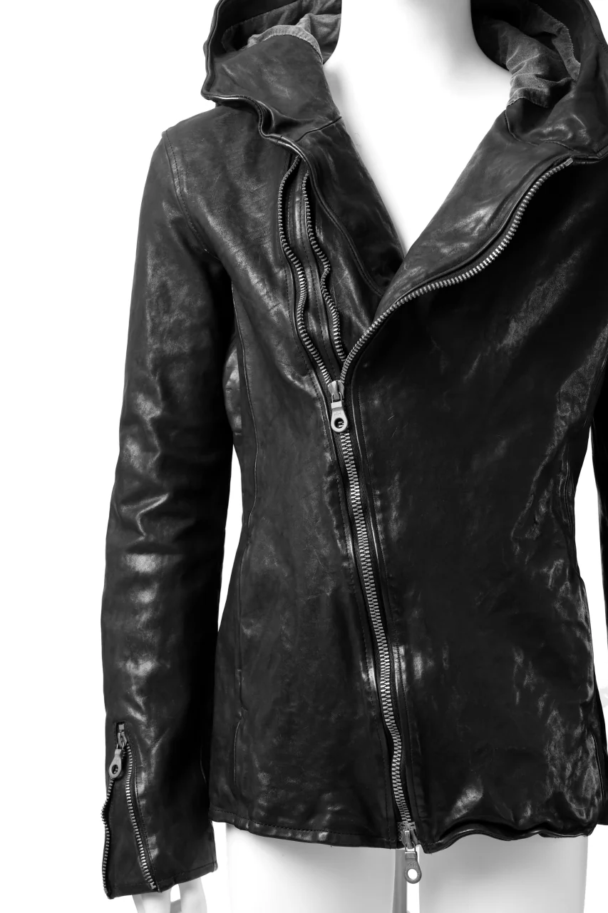 ISAMU KATAYAMA BACKLASH HOODED ZIPPER JACKET / ITALY-SHOULDER OBJECT DYED (BLACK) - Image 17