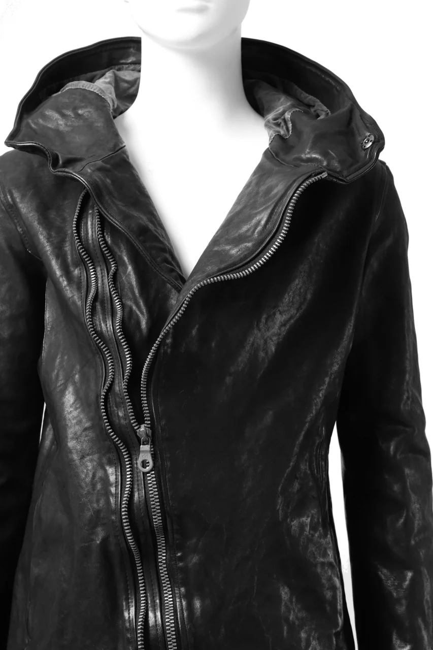 ISAMU KATAYAMA BACKLASH HOODED ZIPPER JACKET / ITALY-SHOULDER OBJECT DYED (BLACK) - Image 19