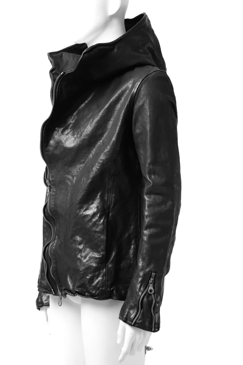 ISAMU KATAYAMA BACKLASH HOODED ZIPPER JACKET / ITALY-SHOULDER OBJECT DYED (BLACK) - Image 3