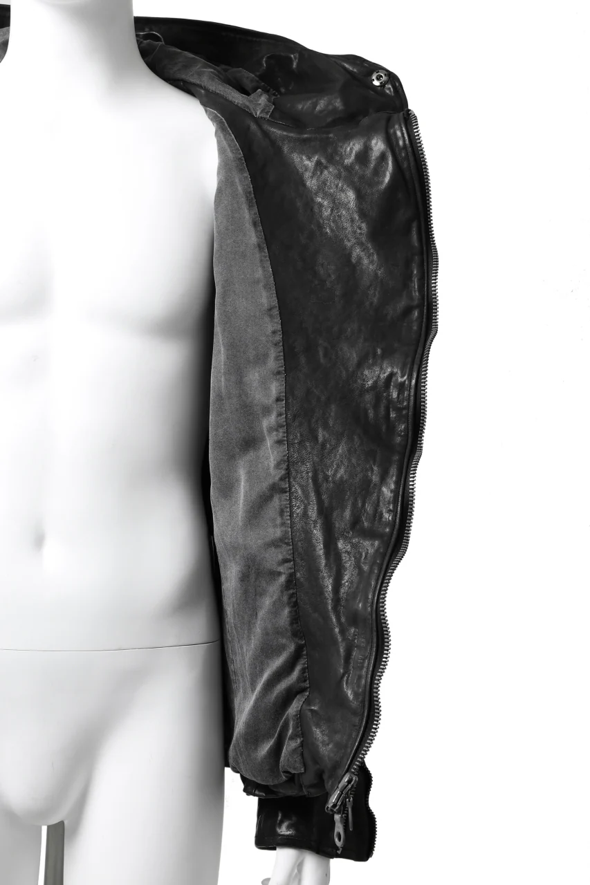 ISAMU KATAYAMA BACKLASH HOODED ZIPPER JACKET / ITALY-SHOULDER OBJECT DYED (BLACK) - Image 31