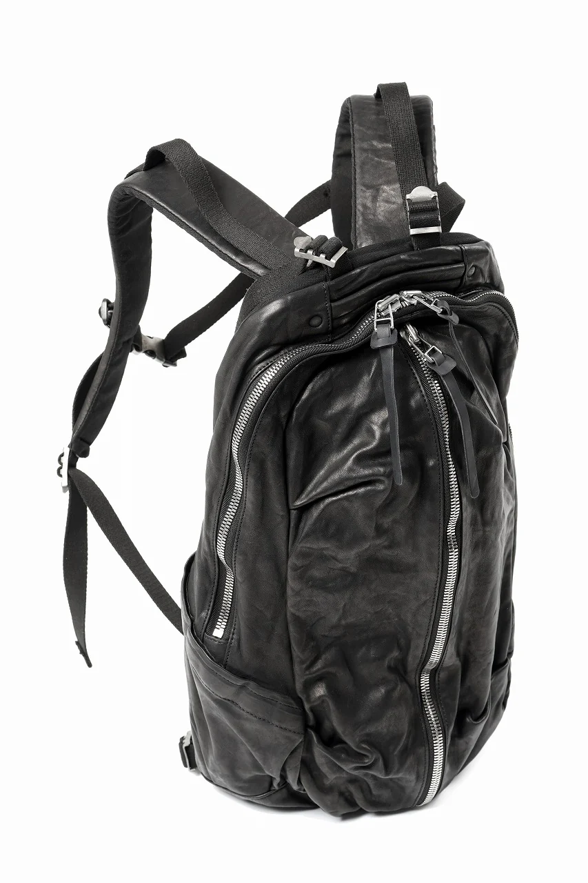 ISAMU KATAYAMA BACKLASH ITALY SHOULDER GARMENT-DYED BACKPACK (BLACK) - Image 3